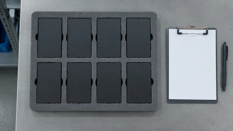 Tray met toestellen klaar voor inspectie