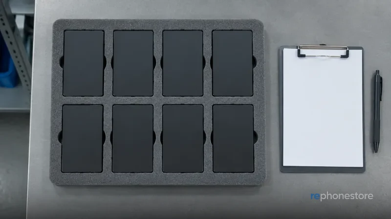 Tray of devices ready for inspection